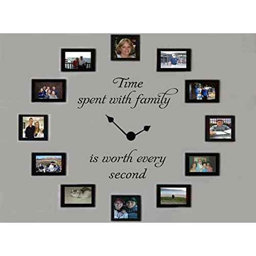 Time Spent with Family is Worth Every Second Clock Decal Vinyl Wall Sticker Room D?cor Words