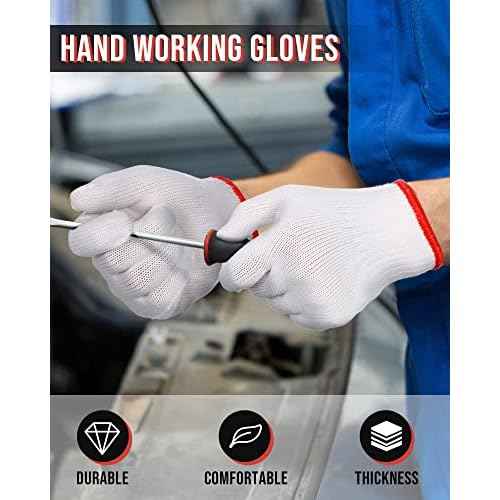 SATINIOR 36 Pairs Hand Work Gloves White Cotton Liners Safety Work BBQ Gloves Liners Men Women Cotton Hand Protection