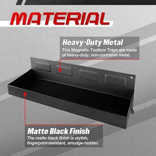 STXDY 4 PCS Magnetic Toolbox Set, Magnetic Toolbox Tray Set, Super Strong Magnetism for Garages, Repair Shops and DIY