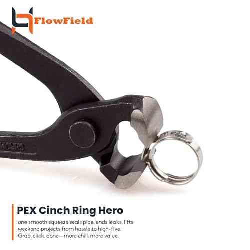 10 Inch Ear Clamp, Nail Puller, End Cutting, Carpenter Pincer, PEX-B Clamp Pliers, High Leverage Chrome-Vanadium