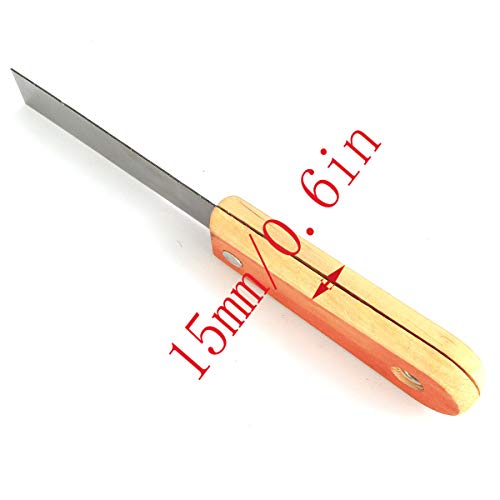 LQ Industrial Wall Scraper 2PCS 1Inch Cr-V Steel Stiff Putty Knives Putty Scrapers with Wooden Handle