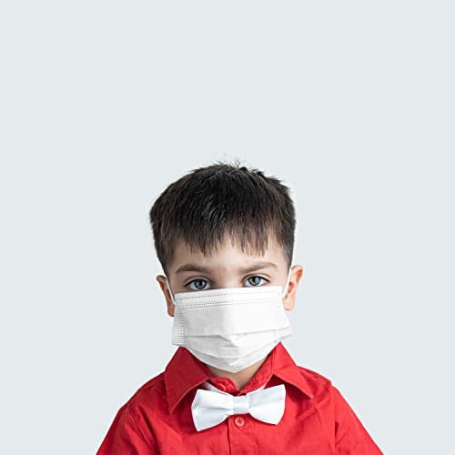 50 Children Disposable Face Masks, 3 ply, Protective Dust Filter, PPE Safety Mouth Cover, and Nose Shield