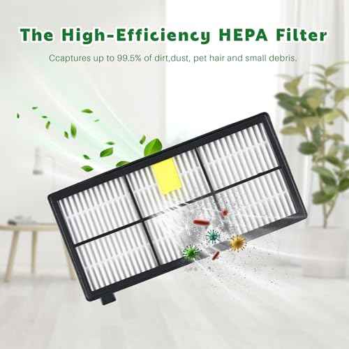 HEPA Filter 3 Pack for Roomba 800 900 Series High Efficiency Vacuum Filters Replacement | Compatible with iRobot 860/870/880/960/980 & Part #4636433