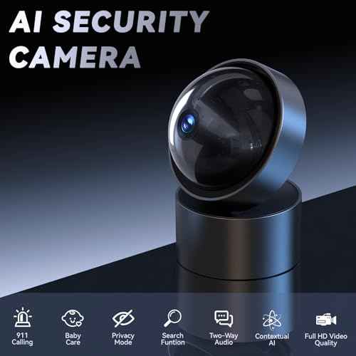 Indoor Camera - Security Camera Indoor 5G&2.4G WiFi Cameras for Home Security Instant 911 Alert, Pan/Tilt Baby Monitor/Dog/Pet Camera AI Motion Detection Night Vision, Speaker, US Cloud Storage 2Pack