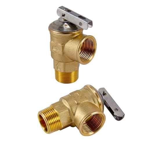ThermoMate 3/4 Inch IPS Isolator Tankless Water Heater Service Valve Kit, with Pressure Relief Valve, Clean Brass