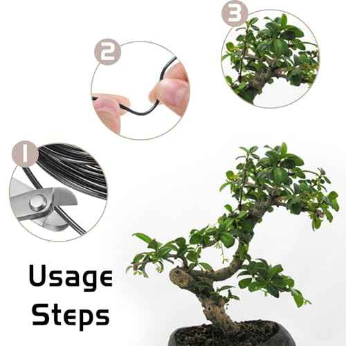 Bonsai Wire 2 Roll Black 1.5mm Aluminum Bonsai Training Wire for Fine Trunk (65 Feet Total)
