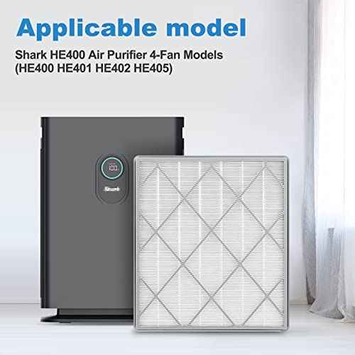 £¨2 Packs£©HE401 Filter Replacement for Shark Air Purifier 4 Compatible with Shark 4 Fan Air Purifier HE400, HE401C, HE401NP, HE402, HE402AMZ, HE4FKPET, HE4FKPETMB, HE4FKPRO, HE402C