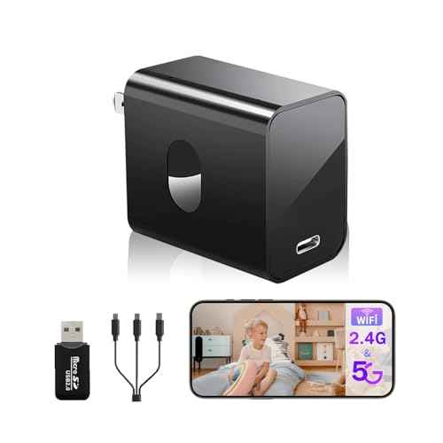 2.4G/5G WiFi Security Camera, 4K Body Camera Charger, Nanny Cam with 160¡Æ Wide Angle, Night Version, Motion Detection, Mini Cameras for Home Security