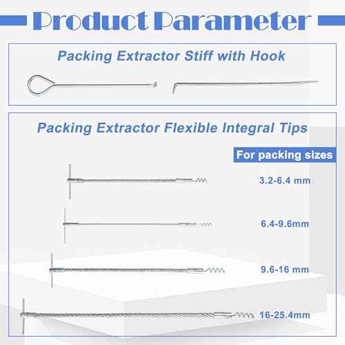 AIWFL 6pcs Packing Extractor Set Stainless Steel Packing Tool Set Flexible Packing Hook Sets