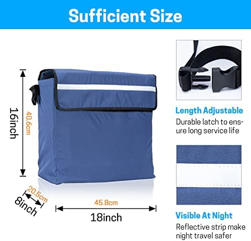 SWISSELITE Wheelchair Bag,Wheelchair Backpack Bag,Wheel Chair Storage Tote Accessory-Large Capacity with Reflective Stripe for Walker Rollator Wheelchair Transport Chair