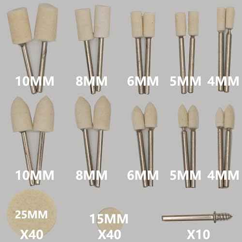 110PCS Wool Buffing Polishing Wheel for Dremel Tool Kit, Jewelry Making Tools for Dremel Tool- 1/8 Inch Shank with Storage Case
