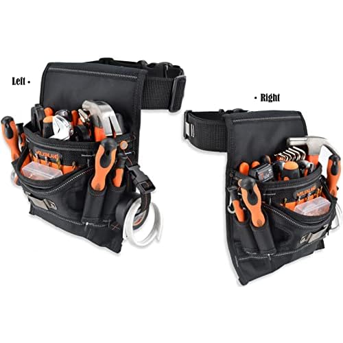 WELKINLAND 10-Pockets Electrician Tool Pouch with Belt Clip, Electricians Tool Pouches Bag, Tool Pouches, Electricians Tool Belt,Electrician Tool Belt