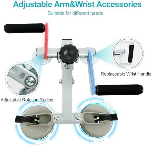 Arm Bike for Physical Therapy, Hand Arm Bike for Physical Therapy Table Top, Hand Cycle Exerciser Pedal for Seniors Upper Body, Portable Home/Office Stroke Rehab Equipment for Arm Shoulder Wrist ﻿