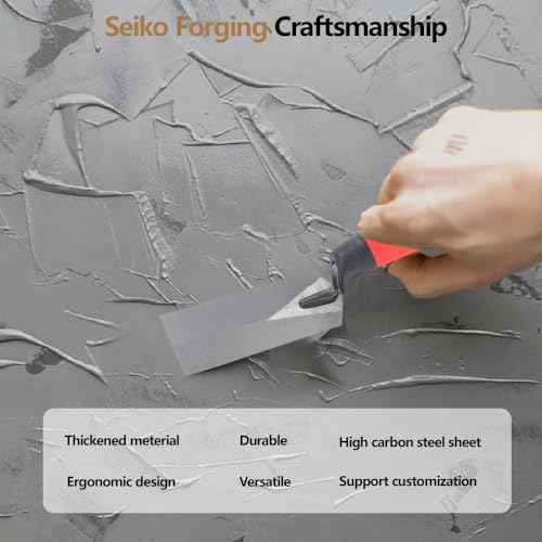Masonry steel Margin Trowel, 5 x 2 Inches, High-Hardness Steel Blade, Ergonomic Rubber Handle