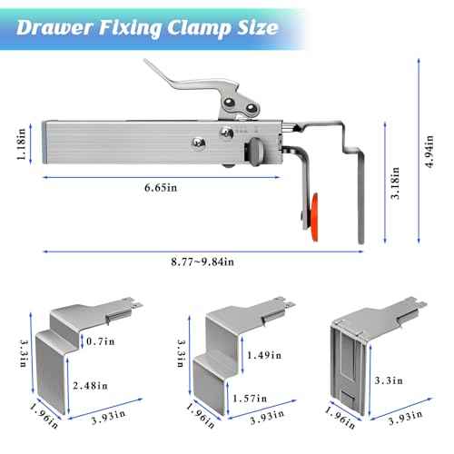 Drawer Front Installation Clamps Adjustable Drawer Fixing Clamp for Cabinet Installation Tools Drawer Front Fixing Clip, 2 Pack Efficient Drawer Face Panel Clamps