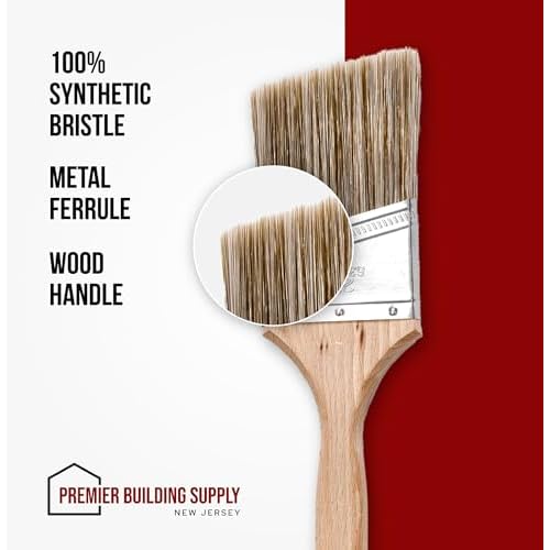 Professional 2 1/2 Inch Angle Sash Paint Brush - Fine Line Brush for Precise Edging and Cutting in - Ideal for Home Improvement, Interior & Exterior Painting, Woodwork, and Detail Work