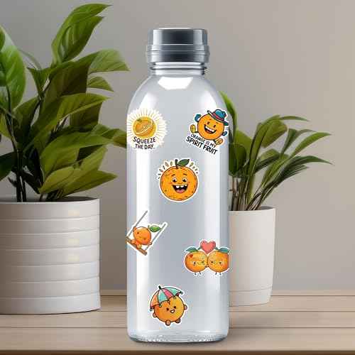 Fruit Orange Stickers 50 Pieces Vinyl Waterproof Decal for Laptop Water Bottle Phone Car Window Bike Motorcycle Stakeboard Scrapbook Oranges Sticker Gifts for Kid Adult
