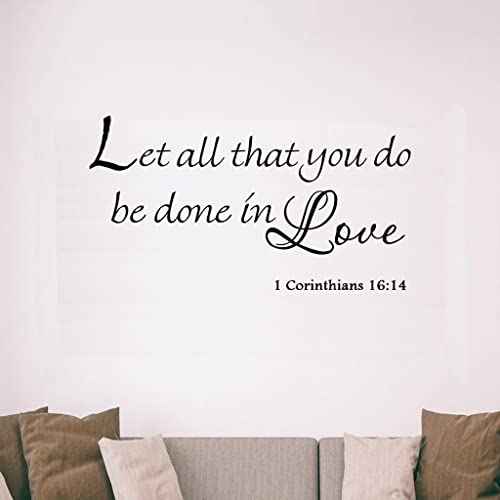 Let All That You Do Be Done in Love 1 Corinthians 16:14 Vinyl Wall Art Religious Faith Home Decal Decor Christian Quote Bible Scripture Wall Decals