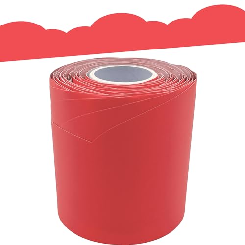 Teacher Created Resources Melon Red Fancy Scallops Rolled Border Trim - 50ft - Decorate Bulletin Boards, Walls, Desks, Windows, Doors, Lockers, Schools, Classrooms, Homeschool & Offices
