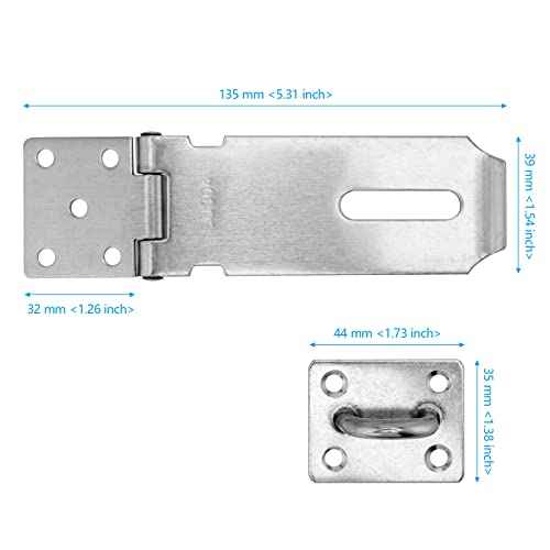 10 PCS Padlock Hasp Latch, Stainless Steel Padlock Hasp, Heavy Duty Security Hasp with Mounting Screws, Door Locks Hasp Latch for Doors and Cabinets
