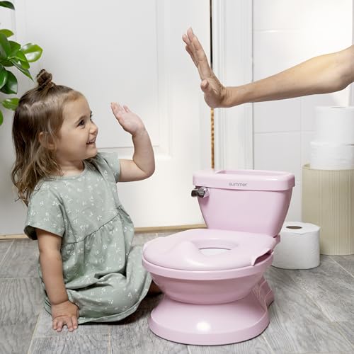 Ingenuity My Size Potty Pro in Pink, Infant Potty Training Toilet, Lifelike Flushing Sound, for Ages 18 Months, Up to 50 Pounds