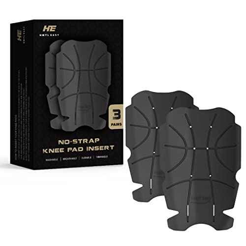 Knee Pad Insert for Work Pants/Bibs, Uniforms, and Tactical Pants, Breathable Knee Pad Inserts for Construction, Flooring, and Garage, 11.5''¡¿7.9''¡¿0.45'', BLACK, 3 Pairs