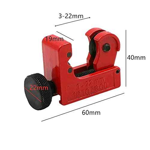 Mini Copper Pipe Cutter tool Tubing Cutter - Adjustable Mini Tube Cutter for Copper Metal, Plastic, Brass, Thin Stainless Steel for £¨1/8 inch -7/8 inch£©/ (3-22mm) OD Pipes)