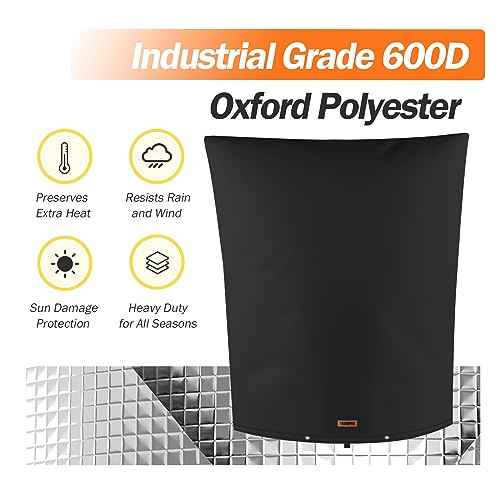 Backflow Preventer Pipe Insulation Cover (5¡ÆF) - Irrigation Sprinkler Valve Insulated Pouch - Water Well Pump Cover - Sturdy 5 Layers for Winter Freeze Protection, 24" W x 36" H, Black