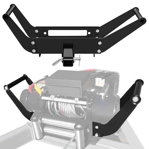 JY PERFORMANCE Cradle Winch Mount Mounting Plate 8000-13000 Lbs Capacity Winch Mounting Hitch Receiver Recovery Winches Foldable 10 x 4-1/2