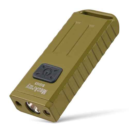 MecArmy SGN3 Mini Portable USB Rechargeable Multifunctional Keychain Flashlight|UV+RED+White Lights for Selectable| LED with 160 Lumens|Micro USB Recharge Designed for Everyday Carry (Green)