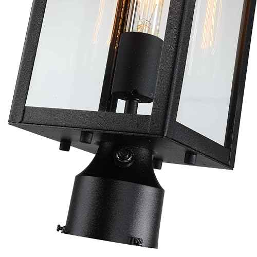 21.3 Inch Outdoor Lamp Post Light Fixture Dusk to Dawn - Residential Sidewalk Lamp Post Sconce Dusk to Dawn Outside Pole Lantern for House Outdoor Column Light, E26