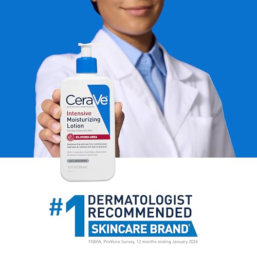 CeraVe Intensive Moisturizing Lotion, Hydro-Urea + Shea Butter, Body Lotion For Dry Skin, Relieves Signs Of Extra Dry Skin, Non Greasy Hydrating Cream For Rough, Tight, Red & Itchy Skin, 8oz