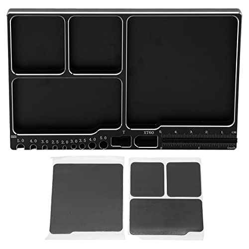Kadimendium RC Repair Tool Tray Large Space Magnetic Adsorption Sturdy Durable Magnetic Screw Tray Alloy Screw Tray Model for DIY(Black)