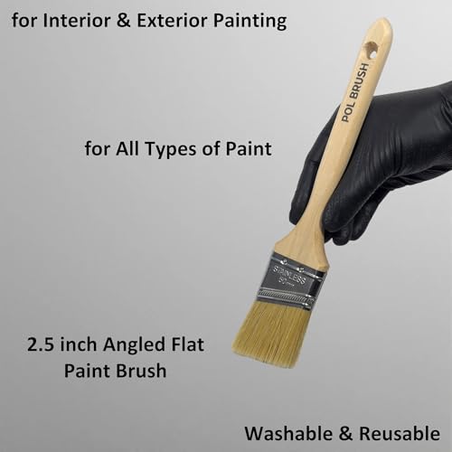 2 inch Angled Trim Paint Brush - Premium European Quality - 100% Natural Bristles