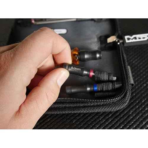 MIP RC Mini Tool Bag 13 Pocket Holds 1/4 Hex & Nut Driver Bits, Precision Tools for RC Car Repair, Quadcopter, Helicopter, and FPV Racing Drone Models, Model 5211
