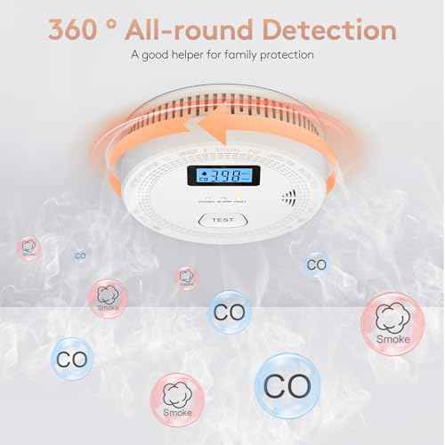 2 Packs, 2 in 1 CO & Smoke Detectors,Carbon Monoxide Detectors,Smoke Detector Battery Powered,£¨Include 3 * 1.5V AA Battery£©,85 db Smoke Alarm,Fire Alarm,Easy Install,Portable