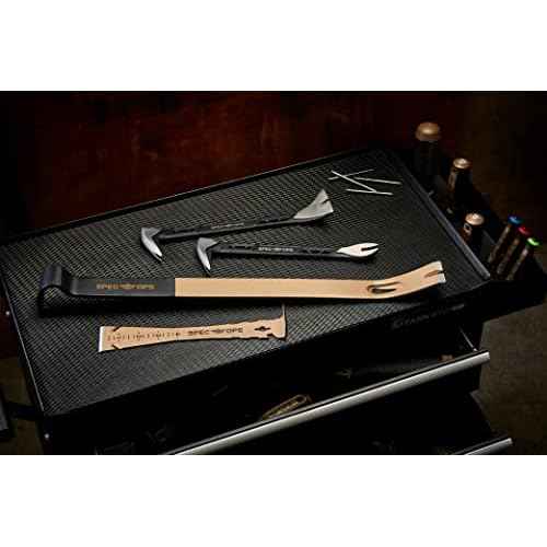 Spec Ops Tools 21" Flat Pry Bar Crowbar, Curved Rocker Head, Teardrop Nail Puller, High-Carbon Steel, 3% Donated to Veterans (SPEC-D21BAR)