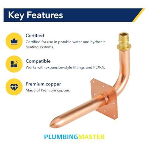 Copper Stub Out Elbows with Wall Flange Stub Out 1/2"-6inch Lengh Easy to Install, Lead-Free-PEX Stub Out Accessories, ASTM F1960£¨10pcs£©