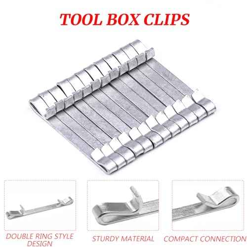12Pcs Tool Box Drawer Slide Retaining Keeper Clips Fit for LUMDOR NAPA MAC PROTO SEARS CRAFTSMAN Tool Boxs Early 2 Inches Double Loop Tool Replacement Parts Auxiliary Mounting Clip