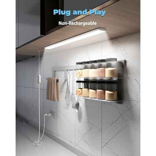 ASOKO Plug-in Under Desk Light, 24Inch LED Workbench Lights with Super Brighten 900Lumen and Smart Memory Function,3 Temps (3000K/4000K/6000K) for Kitchen Sink/Desk/Workbench