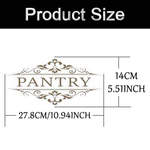 3 Pcs 10.94''x 5.51'' Pantry Laundry Bathroom Sign Door Stickers Decor for Home Coffee Restaurant Shop Store Transparent Waterproof Self-Adhesive Letter Sign Wall Decals (Gold-Style D)