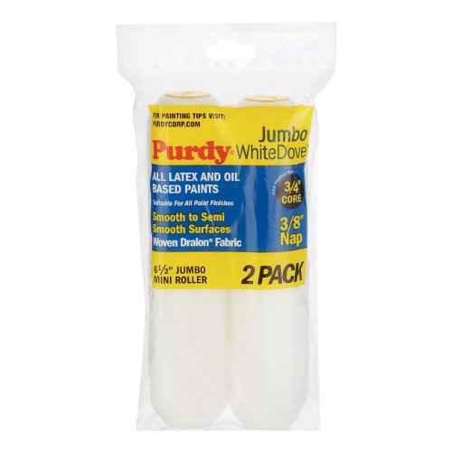 Purdy14G626012 Jumbo Mini White Dove Roller Replacement, 2-Pack, 6-1/2 inch x 3/8 inch nap