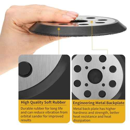 2 Pack 5 in 8 Hole Hook & Loop Orbital Sander Metal Pad Compatible with SKIL SR211601 SR6604B-10 SR660302 SR660302 Random Orbital Sander Replacement Part