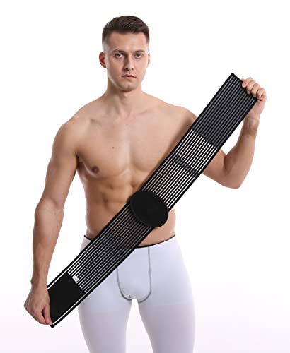 Umbilical Hernia Belt for men & women. Abdominal Binder - compression pad for naval (double thickness). Hernia support belt: ventral, incisional, epigastric, belly button hernias. Prevention aid (S/M)