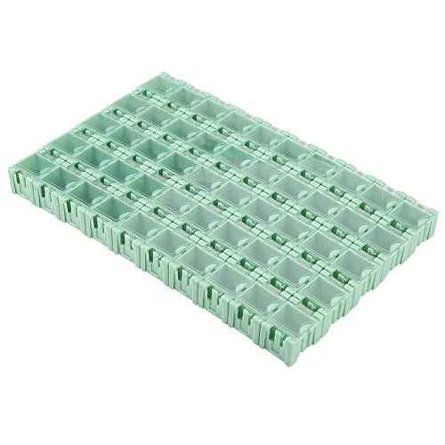 50 Pcs/Set Green IC Component,Tool Boxes Tool Organizers Box SMD Electronic Component Container Mini Storage Boxes kit
