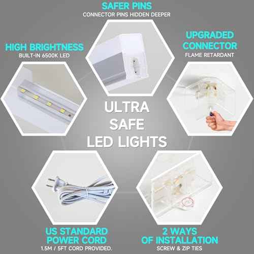 Hexagon Garage Lights 192W 23040LM Super Bright£¬6500K Daylight White LED - Honeycomb Garage Ceiling Lighting Fixture for Basement, Gym, Workshop, Salon & Commercial Spaces 5 Hex