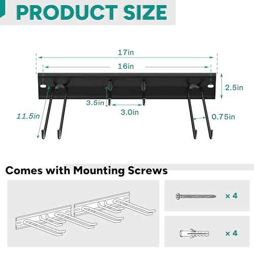 EVERHANGER Wall Mount Ski Rack for Garage, Ski Storage Hangers for Indoor/Outdoor, Wall Ski Holder Holds Up to 8 Pairs of Skis