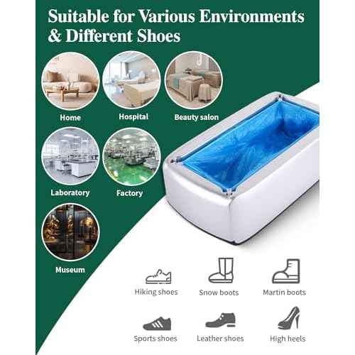 2025 Upgraded Shoe Cover Dispenser Automatic Machine with 200pcs Disposable Covers and Fits Most Shoes Size, Ideal Indoor Use for Home, Office, Hospital, Factory, Laboratory