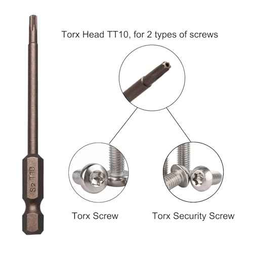 10Pcs Magnetic Torx Head Screw Driver Bits 75mm/3inch Long 1/4inch Hex Shank Security Tamper Proof Magnetic Torx Bit T10