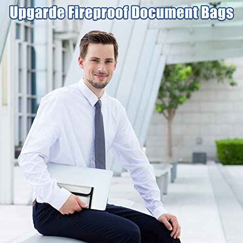 Leinuosen 6 Pack Small Fireproof Bag 8 x 5 Inch Fireproof Money Waterproof Pouch Document Bag with Zipper Silicone Coated Money Holder Safe Accessories for Valuables Passport(Black and Silvery)